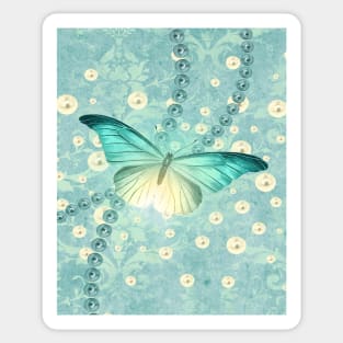 Seafoam Green Butterfly Sticker